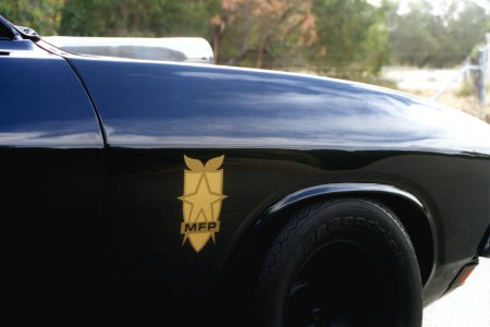 Replica MFP Car Badge on Mad Max Interceptor