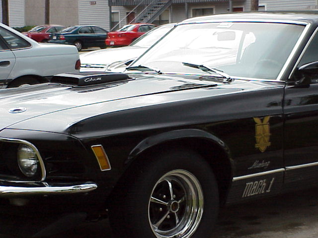 Replica MFP Car Badges on a Mustang Mach 1